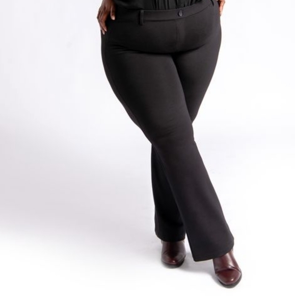 BetaBrand Dress Pant Yoga Pants Black Boot Cut - Picture 1 of 4